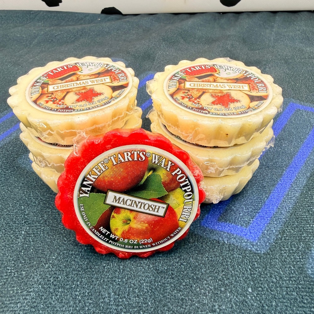 Vintage Yankee Candle Tarts Wax Melts Lot 7 Christmas Wish Macintosh Retired